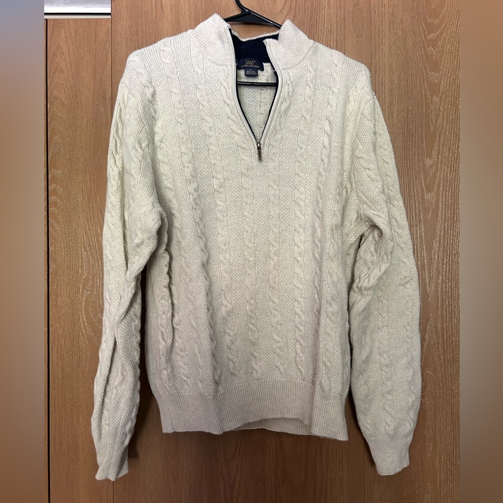 Brooks brothers quarter zip cable knit sweater size large